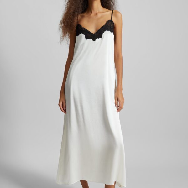 The Frankie Shop Lace Cami Dress - Ivory - Oversized Minimalist Dresses in Ivory - Shop at Coveti