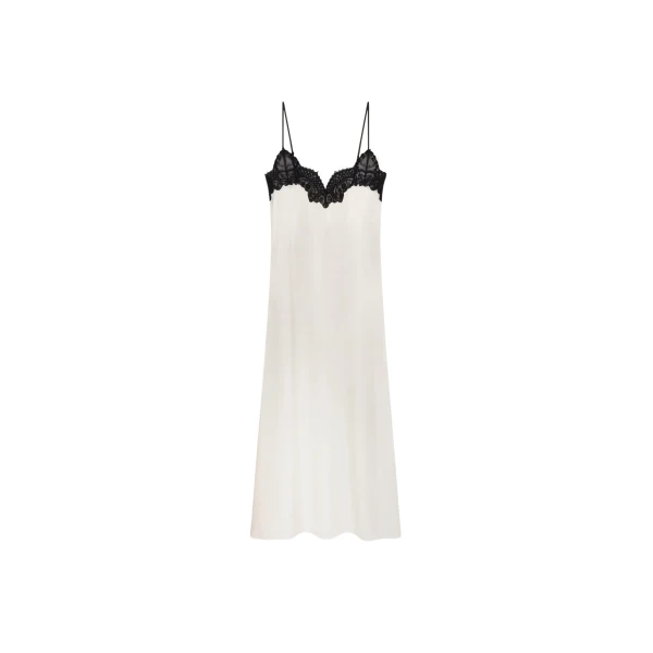 The Frankie Shop Lace Cami Dress - Ivory - Oversized Minimalist Dresses in Ivory - Shop at Coveti