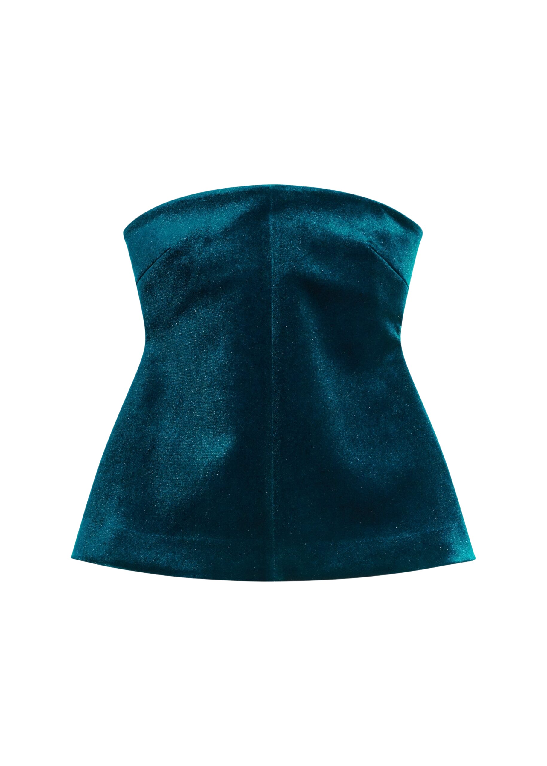 The Frankie Shop Laila Velvet Hourglass Bustier – Deep Green Top