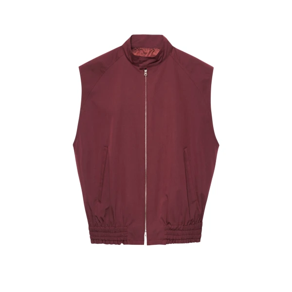 Lance Sleeveless Bomber Jacket - Burgundy