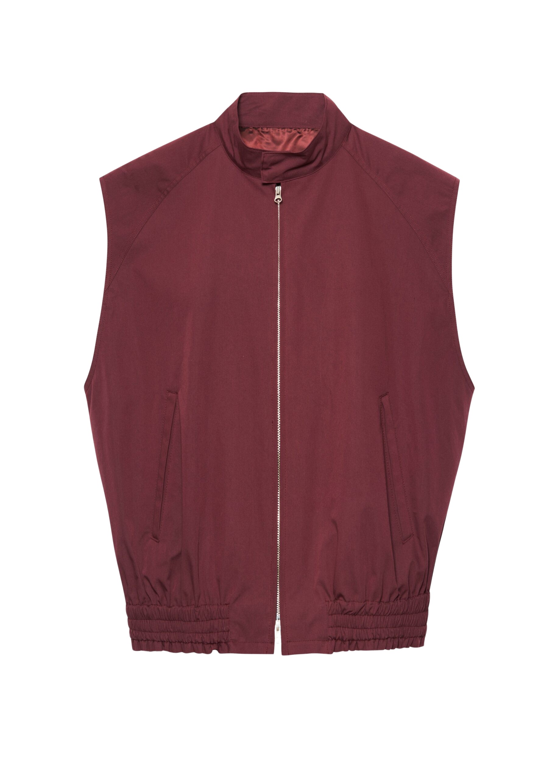 The Frankie Shop Lance Sleeveless Bomber Jacket – Burgundy