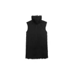 The Frankie Shop Lancy Fringed Funnel Neck Dress - Black - Oversized Minimalist Dresses in Black - Shop at Coveti