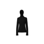 The Frankie Shop Larice Hooded Knit Top - Black - Oversized Minimalist Tops in Black - Shop at Coveti