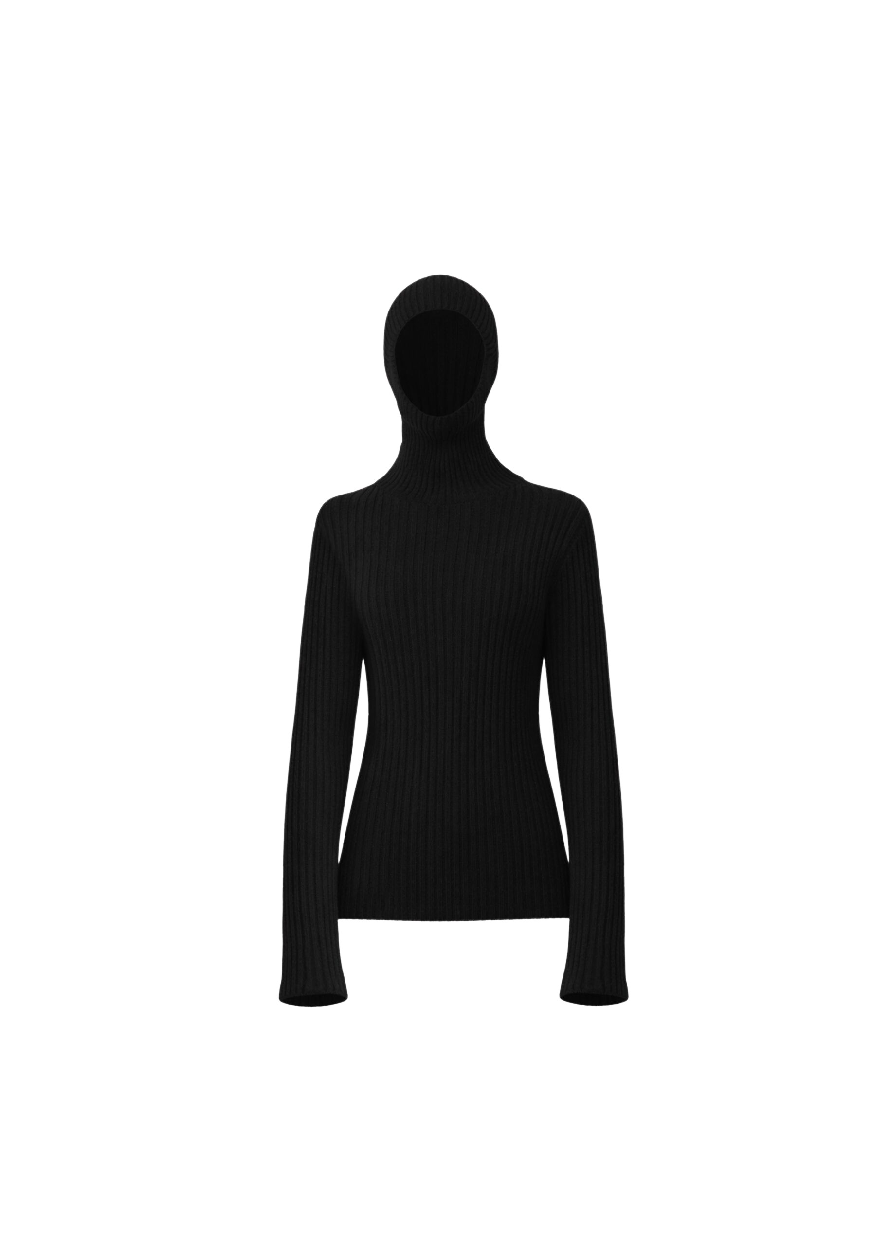 The Frankie Shop Larice Hooded Knit Top – Black