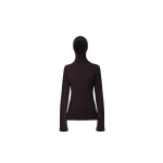 The Frankie Shop Larice Hooded Knit Top - Brown - Oversized Minimalist Tops in Beige - Shop at Coveti