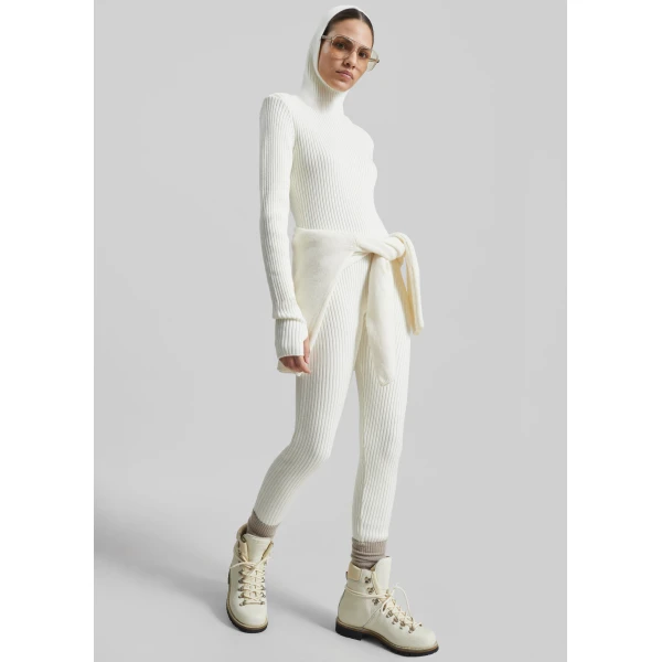 The Frankie Shop Larice Hooded Knit Top – White, view 6