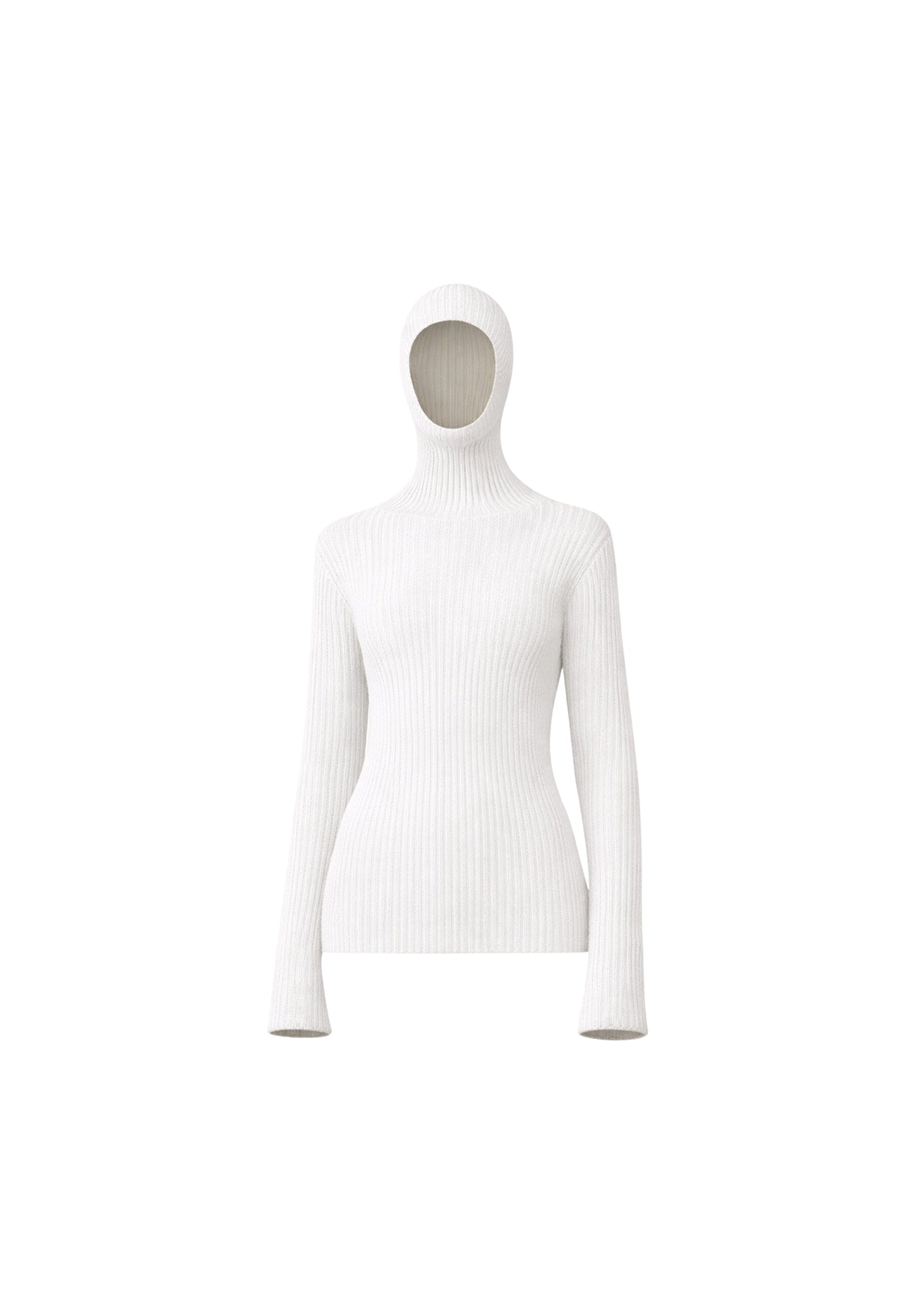 The Frankie Shop Larice Hooded Knit Top – White