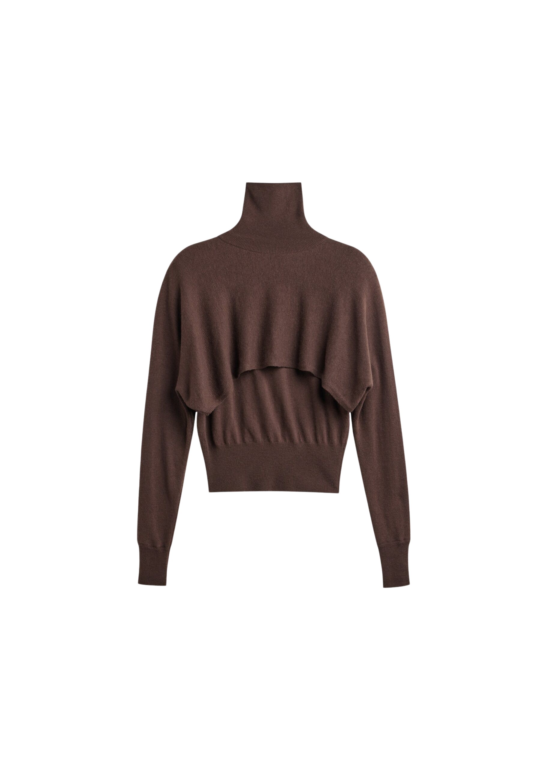The Frankie Shop Lausanne Cashmere Detachable Layered Knit Set - Brown - Oversized Minimalist Knitwear in Beige - Shop at Coveti