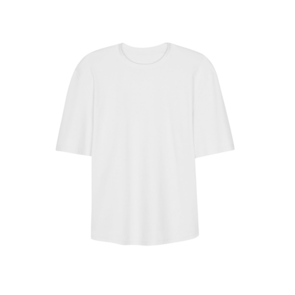 The Frankie Shop Laval Sculpted Sleeve T-Shirt - White - Oversized Minimalist Tops in White - Shop at Coveti