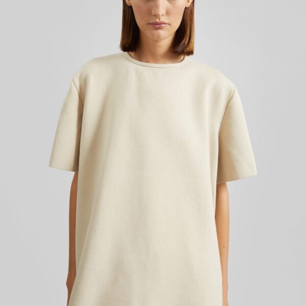 The Frankie Shop Leni Knit Oversized Top - Beige - Oversized Minimalist Tops in Beige - Shop at Coveti