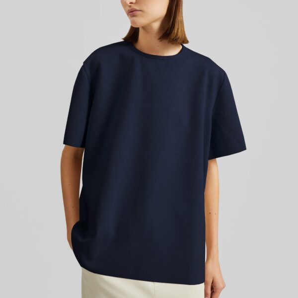 The Frankie Shop Leni Knit Oversized Top - Navy - Oversized Minimalist Tops in Blue - Shop at Coveti