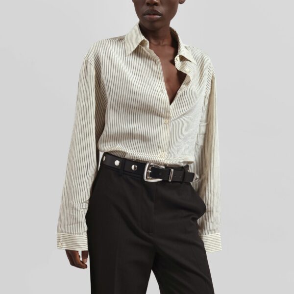 The Frankie Shop Lenora Straight Trousers - Black - Oversized Minimalist Pants in Black - Shop at Coveti