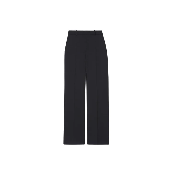 The Frankie Shop Lenora Straight Trousers - Black - Oversized Minimalist Pants in Black - Shop at Coveti
