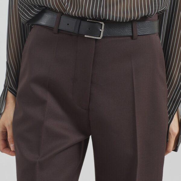 The Frankie Shop Lenora Straight Trousers - Brown - Oversized Minimalist Pants in Beige - Shop at Coveti