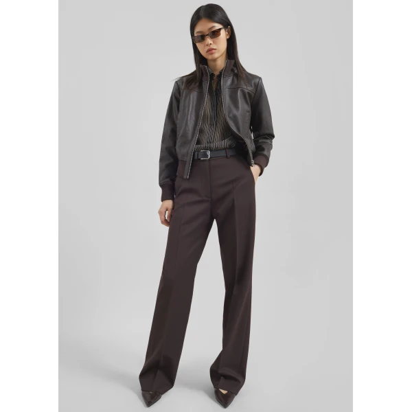 The Frankie Shop Lenora Straight Trousers – Brown, view 6