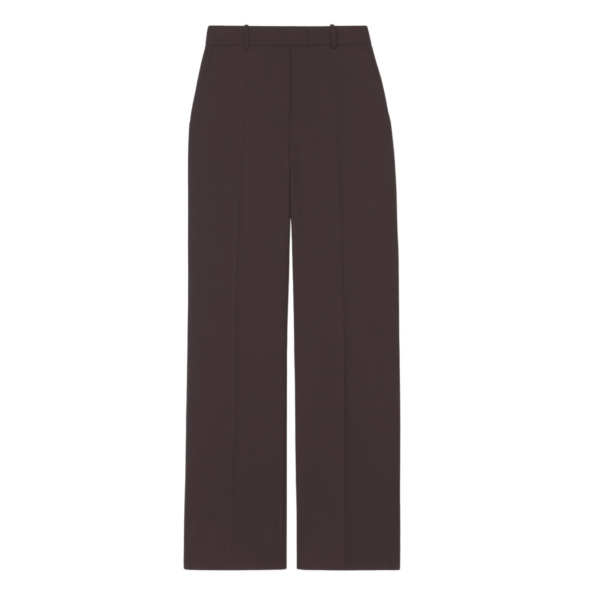 The Frankie Shop Lenora Straight Trousers - Brown - Oversized Minimalist Pants in Beige - Shop at Coveti