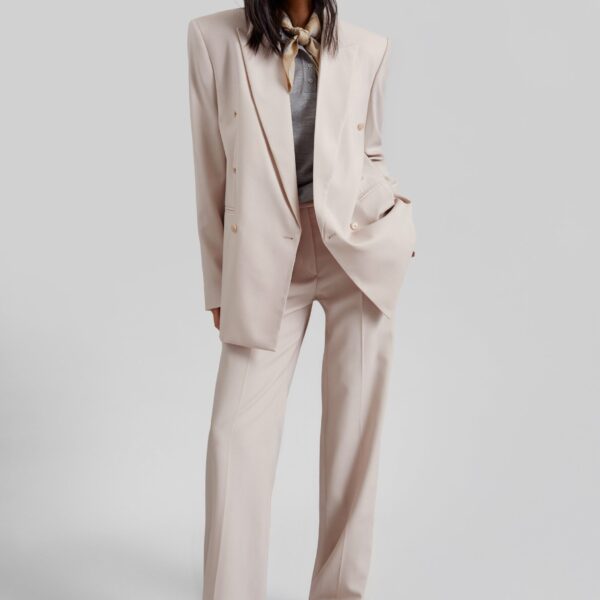 The Frankie Shop Lenora Trousers - Faded Pink - Oversized Minimalist Pants in Pink - Shop at Coveti