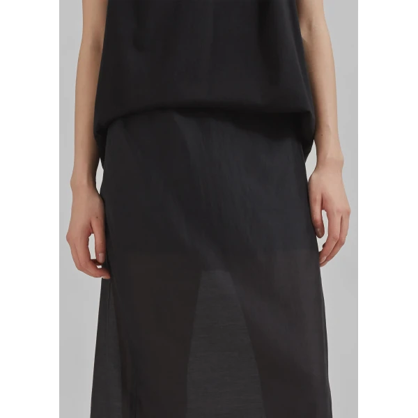 The Frankie Shop Lenore Semi Sheer Midi Skirt – Black, view 6