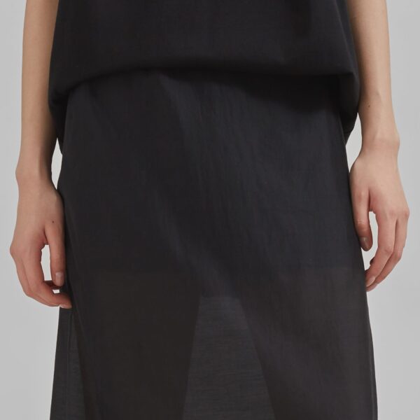 The Frankie Shop Lenore Semi Sheer Midi Skirt - Black - Oversized Minimalist Skirts in Black - Shop at Coveti