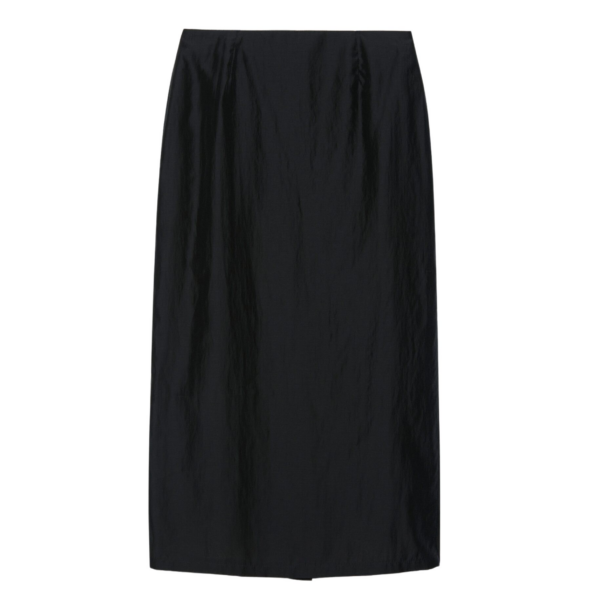 The Frankie Shop Lenore Semi Sheer Midi Skirt - Black - Oversized Minimalist Skirts in Black - Shop at Coveti