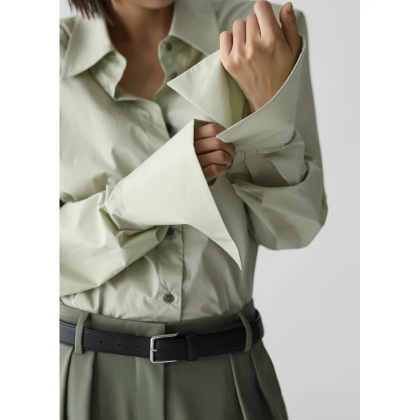 The Frankie Shop Leuven Padded Shirt – Sage, view 6