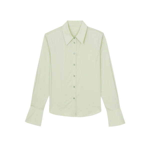 The Frankie Shop Leuven Padded Shirt - Sage - Oversized Minimalist Tops in Green - Shop at Coveti