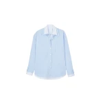 The Frankie Shop Lienz Double Shirt - Blue/White Stripe - Oversized Minimalist Tops in Multicolour - Shop at Coveti