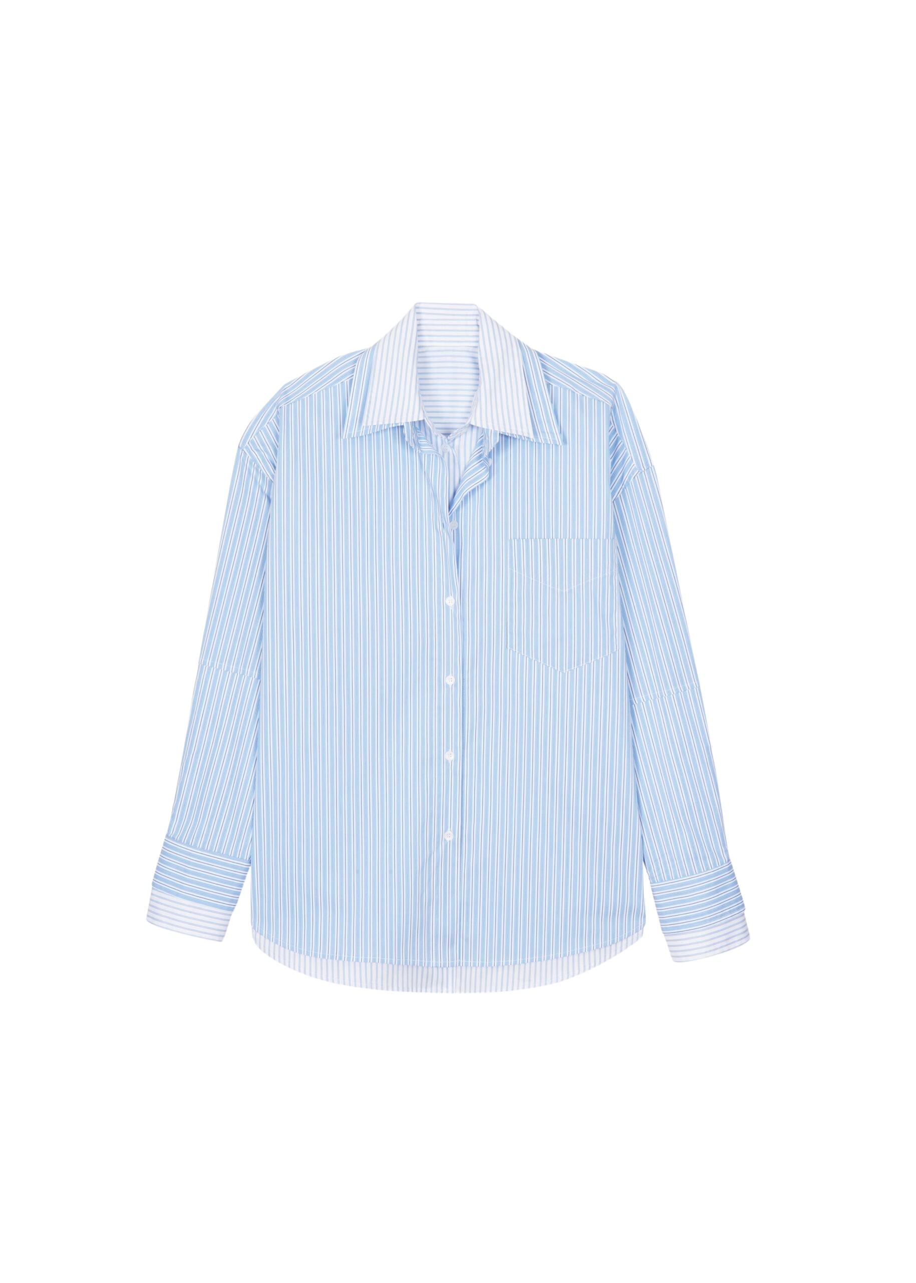 The Frankie Shop Lienz Double Shirt – Blue/White Stripe