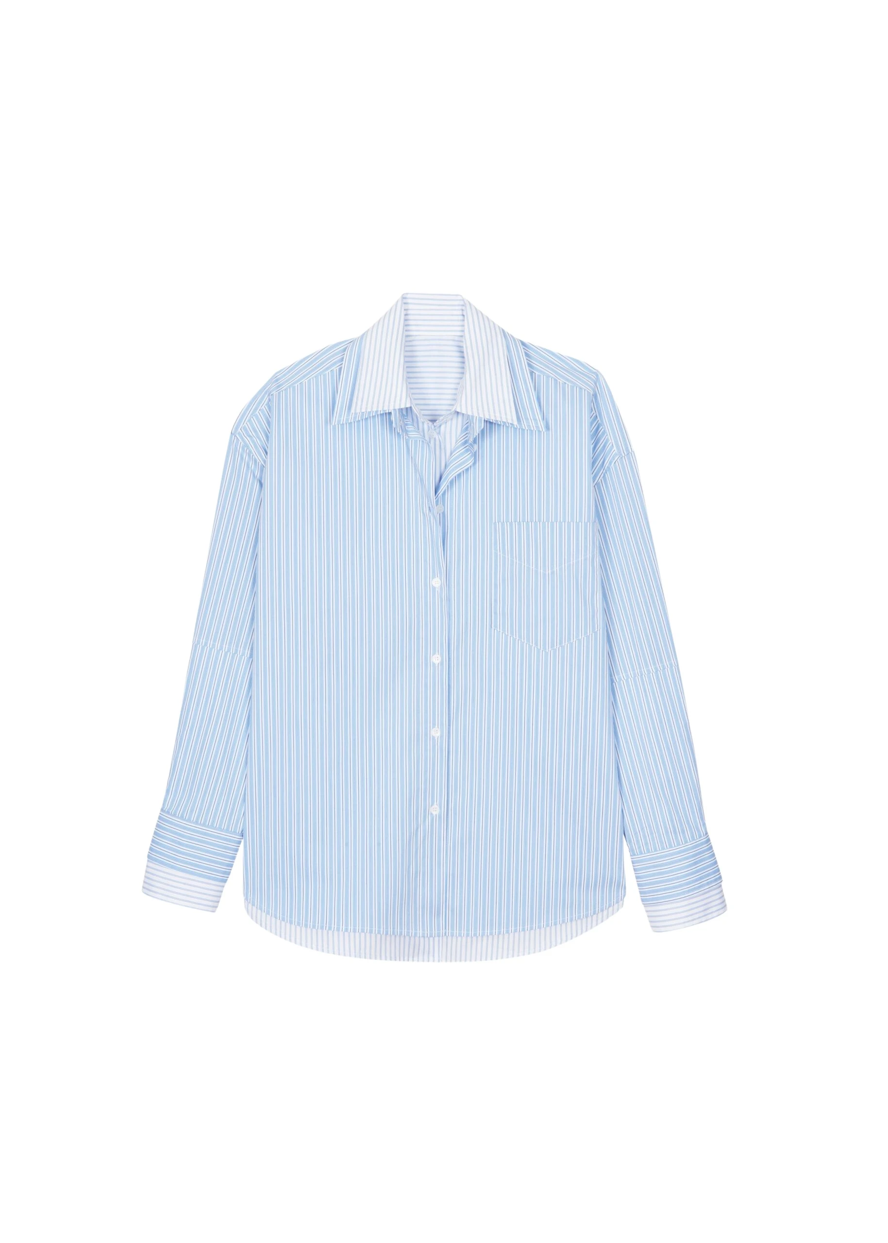 The-Frankie-Shop-Lienz-Double-Shirt-BlueWhite-Stripe-coveti-scaled85421_nobg The Frankie Shop Lienz Double Shirt - Blue/White Stripe - Oversized Minimalist Tops in Multicolour - Shop at Coveti
