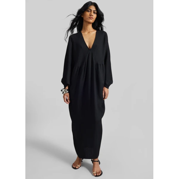 The Frankie Shop Lilia Kaftan Dress – Black, view 2