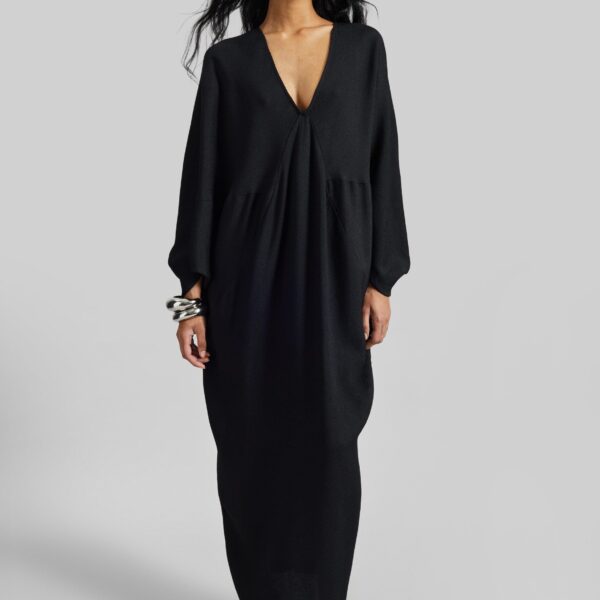 The Frankie Shop Lilia Kaftan Dress - Black - Oversized Minimalist Dresses in Black - Shop at Coveti