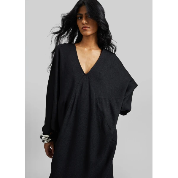 The Frankie Shop Lilia Kaftan Dress – Black, view 3