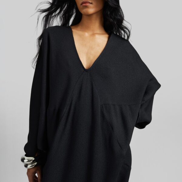 The Frankie Shop Lilia Kaftan Dress - Black - Oversized Minimalist Dresses in Black - Shop at Coveti