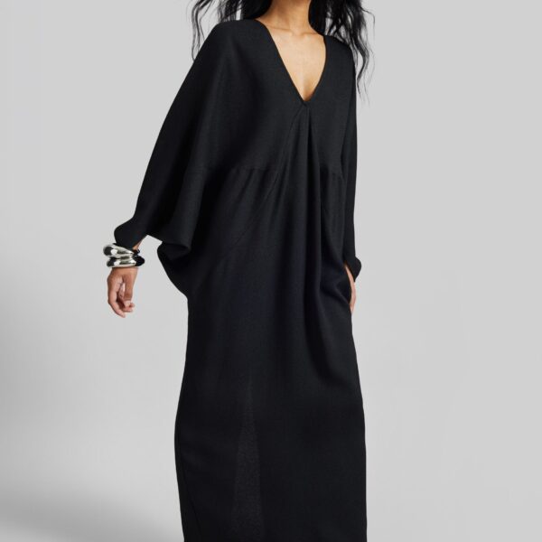 The Frankie Shop Lilia Kaftan Dress - Black - Oversized Minimalist Dresses in Black - Shop at Coveti