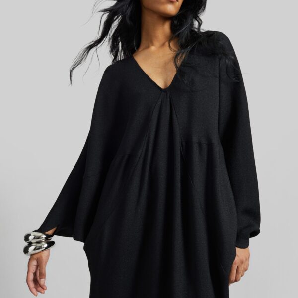 The Frankie Shop Lilia Kaftan Dress - Black - Oversized Minimalist Dresses in Black - Shop at Coveti
