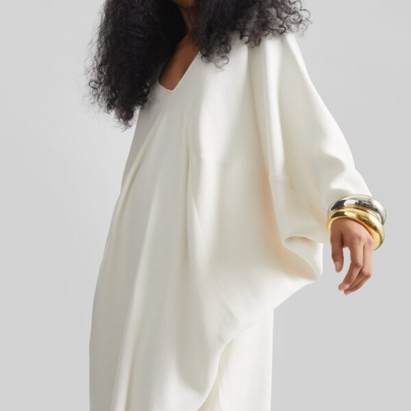 The Frankie Shop Lilia Kaftan Dress - Ivory - Oversized Minimalist Dresses in Ivory - Shop at Coveti