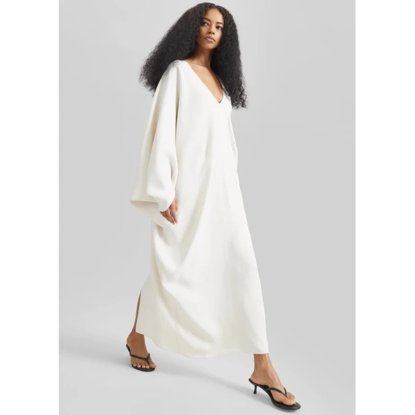 The Frankie Shop Lilia Kaftan Dress – Ivory, view 3