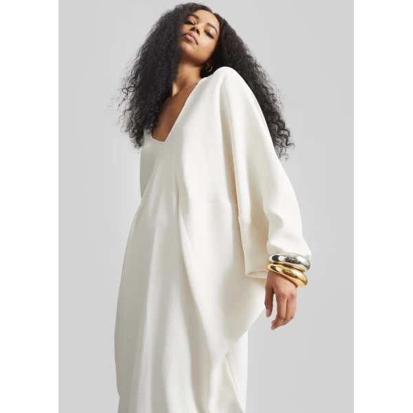 The Frankie Shop Lilia Kaftan Dress – Ivory, view 4