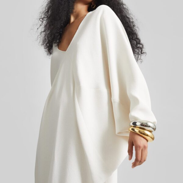 The Frankie Shop Lilia Kaftan Dress - Ivory - Oversized Minimalist Dresses in Ivory - Shop at Coveti