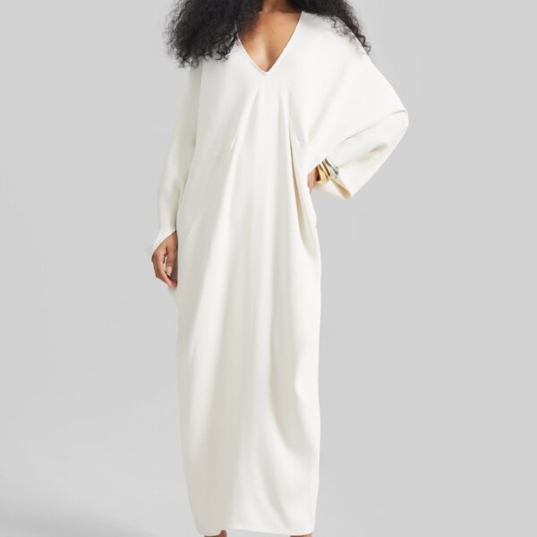 The Frankie Shop Lilia Kaftan Dress - Ivory - Oversized Minimalist Dresses in Ivory - Shop at Coveti
