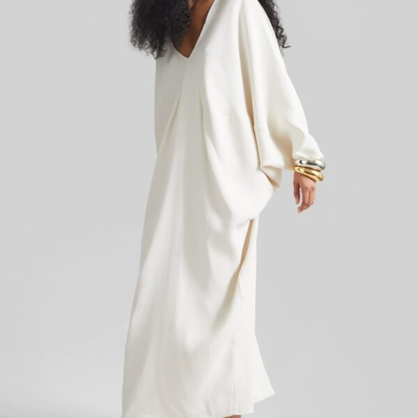 The Frankie Shop Lilia Kaftan Dress - Ivory - Oversized Minimalist Dresses in Ivory - Shop at Coveti