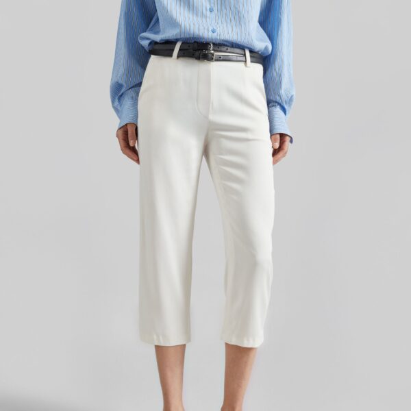 The Frankie Shop Lior Fluid Capri Pants - Ivory - Oversized Minimalist Pants in Ivory - Shop at Coveti