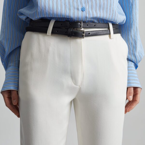 The Frankie Shop Lior Fluid Capri Pants - Ivory - Oversized Minimalist Pants in Ivory - Shop at Coveti