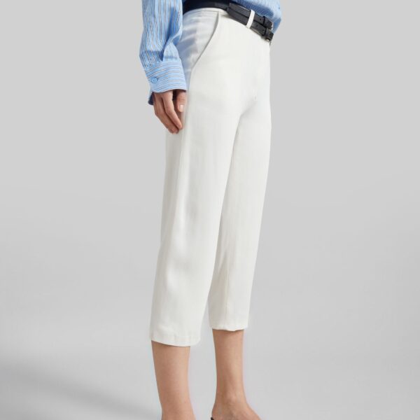 The Frankie Shop Lior Fluid Capri Pants - Ivory - Oversized Minimalist Pants in Ivory - Shop at Coveti
