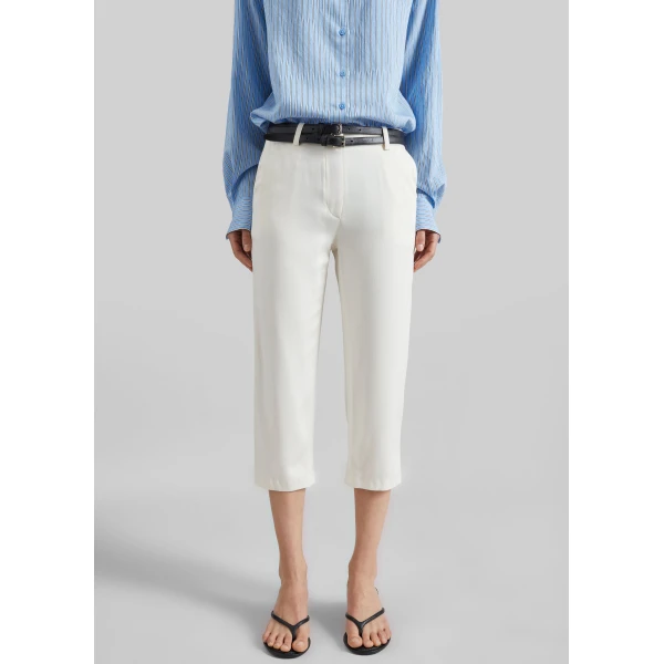 The Frankie Shop Lior Fluid Capri Pants – Ivory, view 6