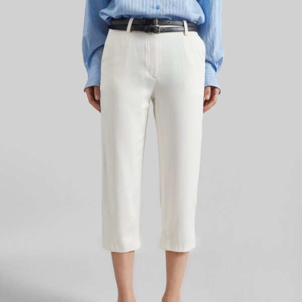 The Frankie Shop Lior Fluid Capri Pants - Ivory - Oversized Minimalist Pants in Ivory - Shop at Coveti