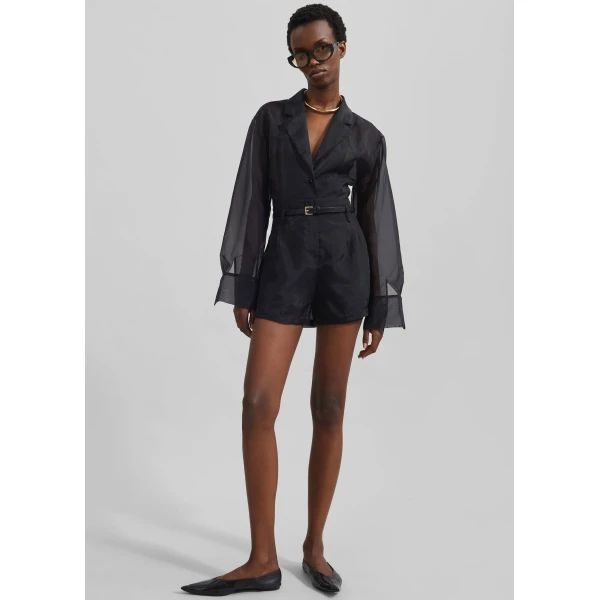 The Frankie Shop Lise Sheer Blazer – Black, view 3
