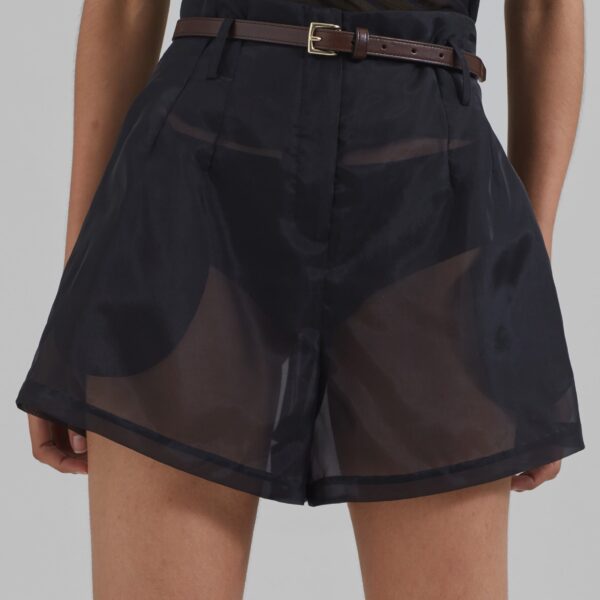 The Frankie Shop Lise Sheer Shorts - Black - Oversized Minimalist Shorts in Black - Shop at Coveti