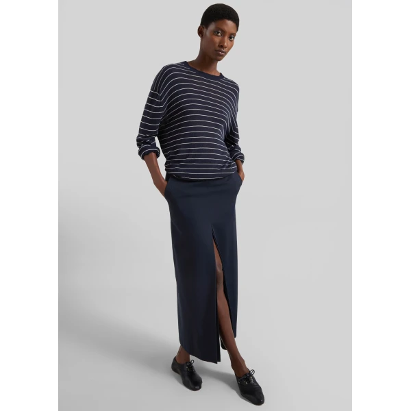 The Frankie Shop Lisle Front Slit Pencil Skirt – Navy, view 2