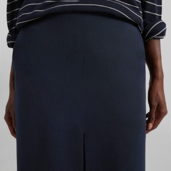 The Frankie Shop Lisle Front Slit Pencil Skirt - Navy - Oversized Minimalist Skirts in Blue - Shop at Coveti